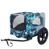 Outdoor Heavy Duty Collapsible Pet Bike Trailer with 16-Inch All-Terrain Wheels & Universal Hitch – Foldable Dog/Cargo Carrier Cart for Bicycles, blue