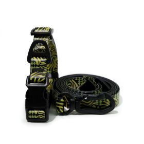 Waterproof UV embossed printing style traction rope set Traction Rope (Color: Abstract yellow, size: 1.5cm*150cm)