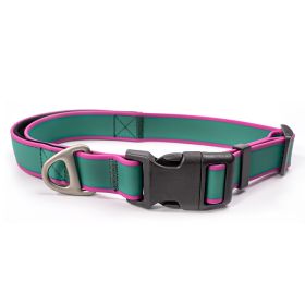 Tactical collar for medium and large dogs Odor-proof & mildew-resistant Beach-ready quick rinse Non-slip padded interior Rust-proof zinc alloy D-ring (Color: green-purple, size: S)