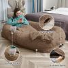 Human Dog Bed, Large Size Fits You and Pets, Washable Faux Fur Dog Bed for People Doze Off, Napping Orthopedic Dog Bed, Present Plump Pillow, Blanket