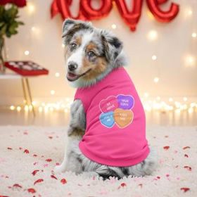 Conversation Hearts Dog Shirt - Raspberry Sorbet (Option: 2X-Large)