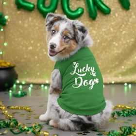 Lucky Dog Dog Shirt - Emerald Green (Option: 2X-Large)