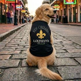 New Orleans LA Dog Shirt - Jet Black (Option: 2X-Large)