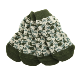 Non-Skid Dog Socks - Green Camo (Option: X-Large)