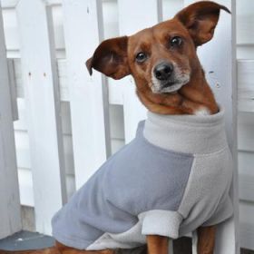 Highline Fleece Dog Coat - Two Tone Gray (Option: Size 8)