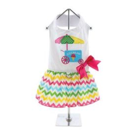Ice Cream Cart Dress with Matching Leash (Option: Small)
