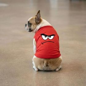 Angry Face Dog Shirt - Flame Scarlet Red (Option: Large)