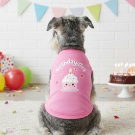 Birthday Girl Dog Shirt - Pink (Option: Large)