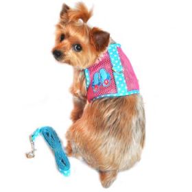 Cool Mesh Dog Harness Under the Sea Collection - Pink and Blue Flip Flops (Option: Small)