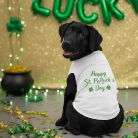 Happy St. Patrick's Day Dog Shirt - White (Option: Small)