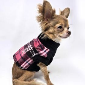 Highline Fleece Dog Coat - Pink and Black Plaid (Option: Size 10)