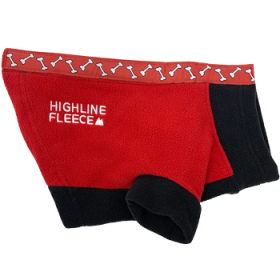 Highline Fleece Dog Coat - Red and Black with Rolling Bones (Option: Size 10)