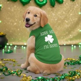 Kiss Me I'm Irish Dog Shirt - Emerald Green (Option: Small)