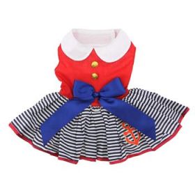 Sailor Girl Dress with Matching Leash (Option: Small)