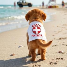 Beach Patrol Dog Shirt - White (Option: Medium)