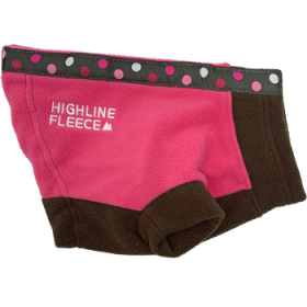 Highline Fleece Dog Coat - Pink and Brown with Polka Dots (Option: Size 12)