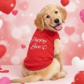 Puppy Love Dog Shirt - Flame Scarlet Red (Option: Medium)